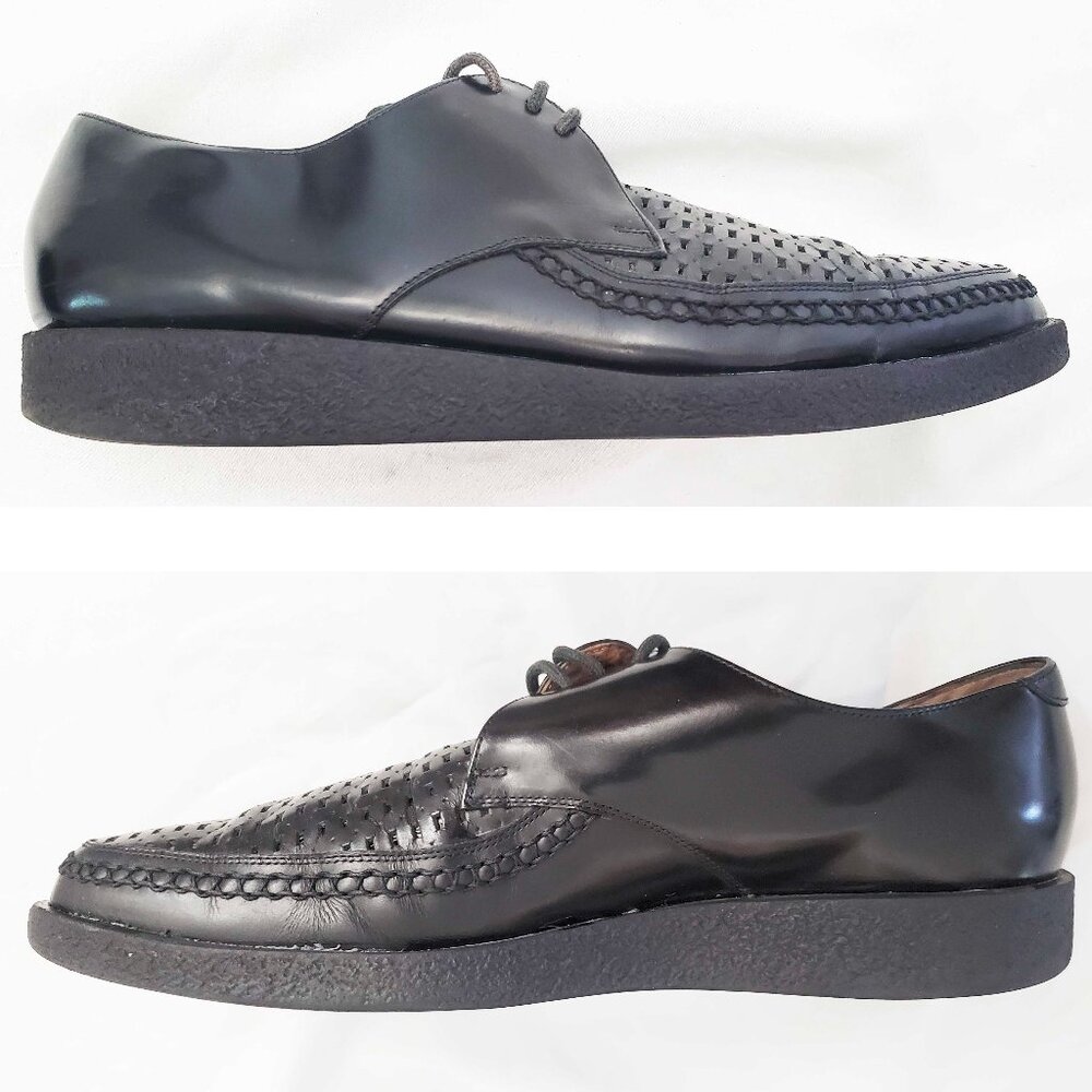 Marc Jacobs Mens Vintage Black Leather Creepers Shoes Made in ITALY 41